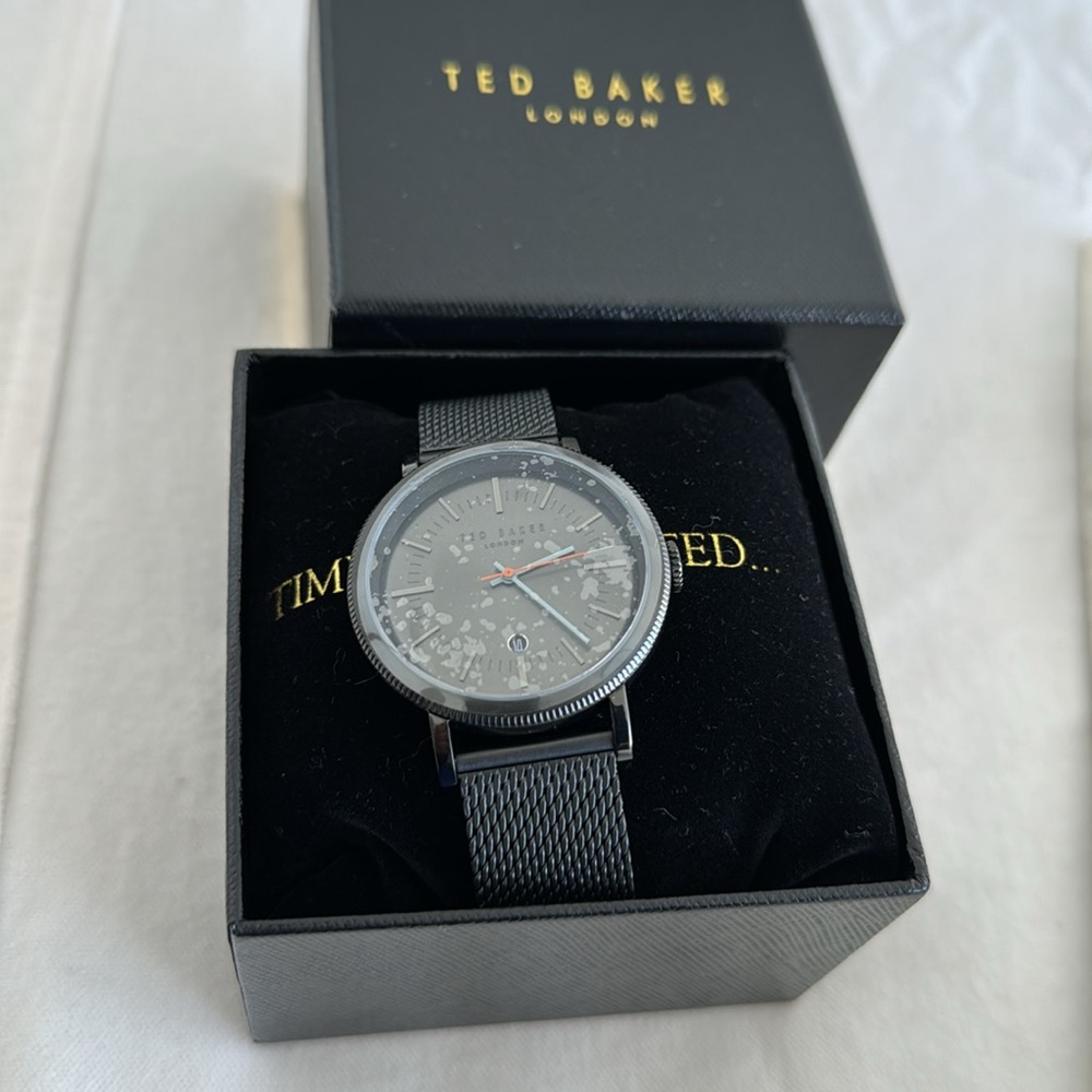 Ted Baker Mens Quartz Black Ion-Plated Stainless Steel Watch